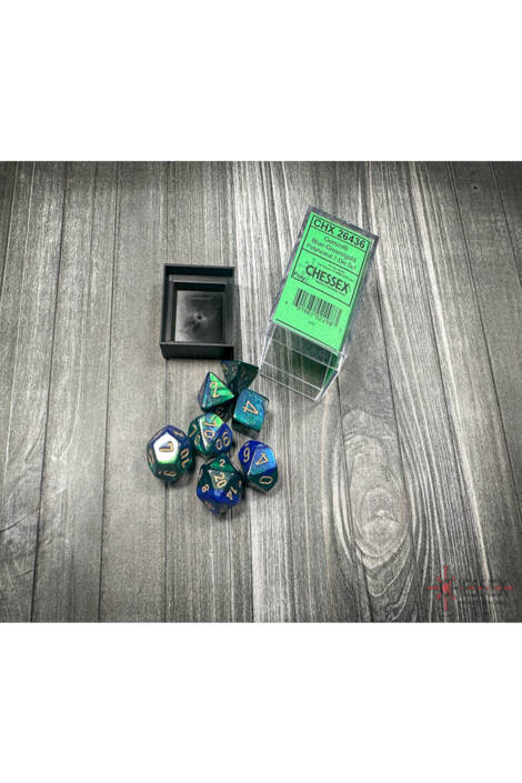 Polyhedral 7-Die Set - Gemini Blue-Green/Gold CHX 26436