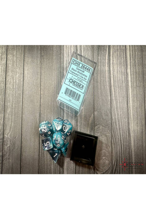 Polyhedral 7-Die Set - Gemini Black-Shell w/White CHX 26446
