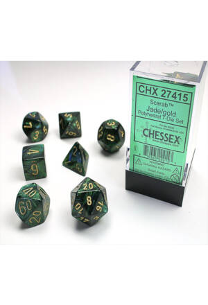 Polyhedral 7-Die Set - Scarab Jade/Gold CHX 27415
