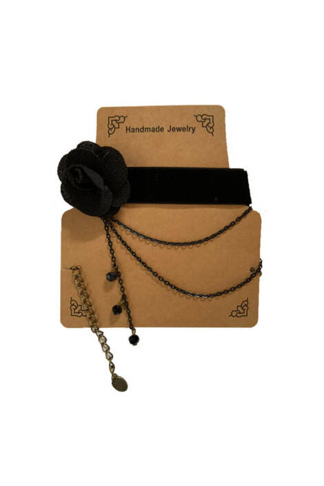 Collana Choker Handmade Del Fiore Nero