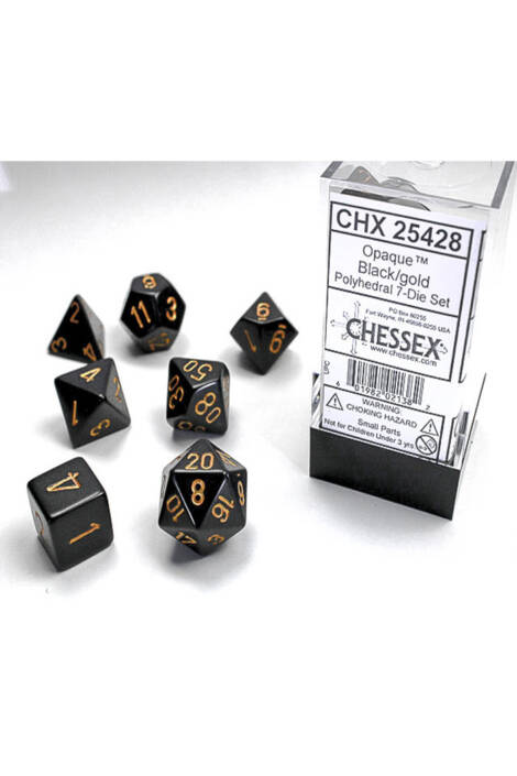 Polyhedral 7-Die Set - Black/gold CHX 25428