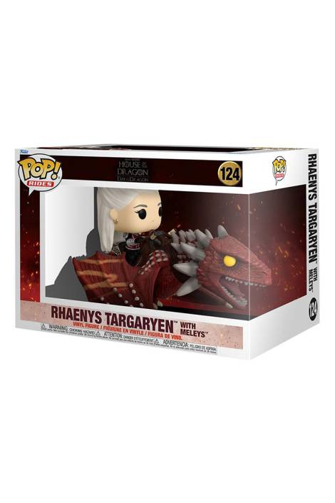 Game of thrones: House of the Dragon Deluxe POP! Rides 124 Vinyl Figure Rhaenys Targaryen with Meleys 9 cm
