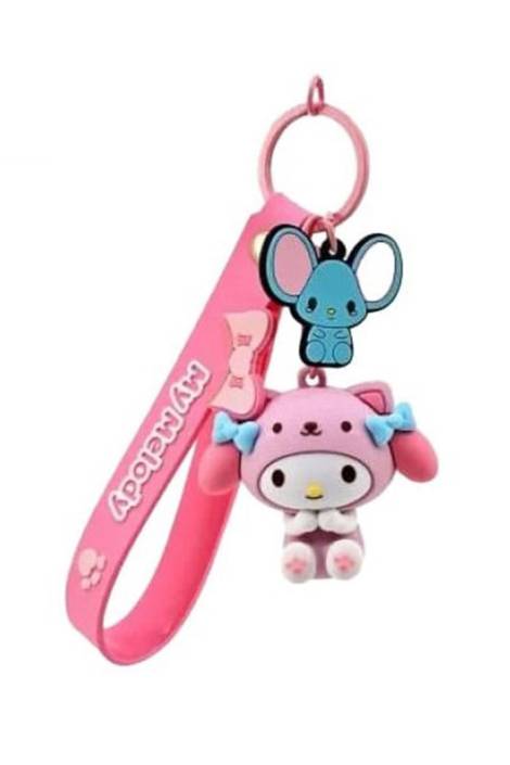 Sanrio Animal Series Keychain with Hand Strap Hello Kitty and Friends My Melody