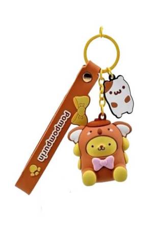 Sanrio Animal Series Keychain with Hand Strap Hello Kitty and Friends Pompompurin