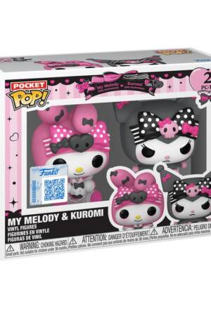 PREORDINE My Melody & Kuromi Anniversary POP! Pocket Keychain 2-Pack Vinyl Figures My Melody & Kuromi 4 cm