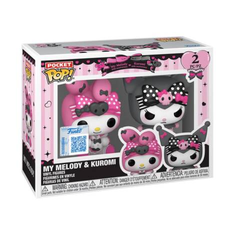 PREORDINE My Melody & Kuromi Anniversary POP! Pocket Keychain 2-Pack Vinyl Figures My Melody & Kuromi 4 cm