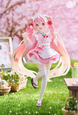 PREORDER- Hatsune Miku PVC Statue Sakura Miku Japanese Cafe Ver. Newley Written Reissue 18 cm Taito
