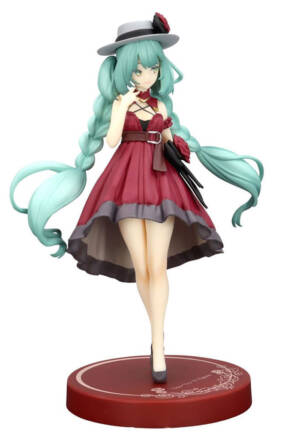 PREORDER- Hatsune Miku PVC Statue Hatsune Miku Outing Dress Red Color Ver. Trio-Try-iT 19 cm Furyu