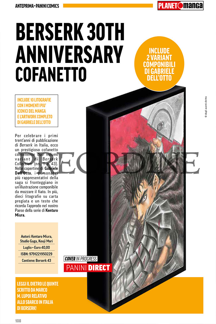 PREORDINE Berserk - 30th Anniversary Cofanetto