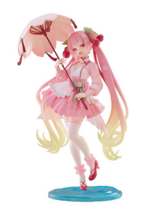 PREORDER- Hatsune Miku PVC Statue Sakura Miku Sakura Newley Written Dress Ver. AMP 21 cm Taito