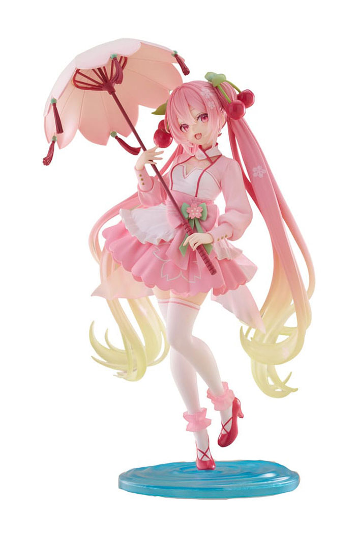 PREORDER- Hatsune Miku PVC Statue Sakura Miku Sakura Newley Written Dress Ver. AMP 21 cm Taito