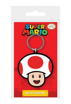 Super Mario Rubber Keychain Toad 6 cm