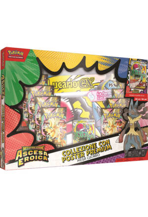 Pokemon Trading Card Game - Megaevoluzione: Ascesa eroica - Collezione con poster premium Mega Lucario [ITA]